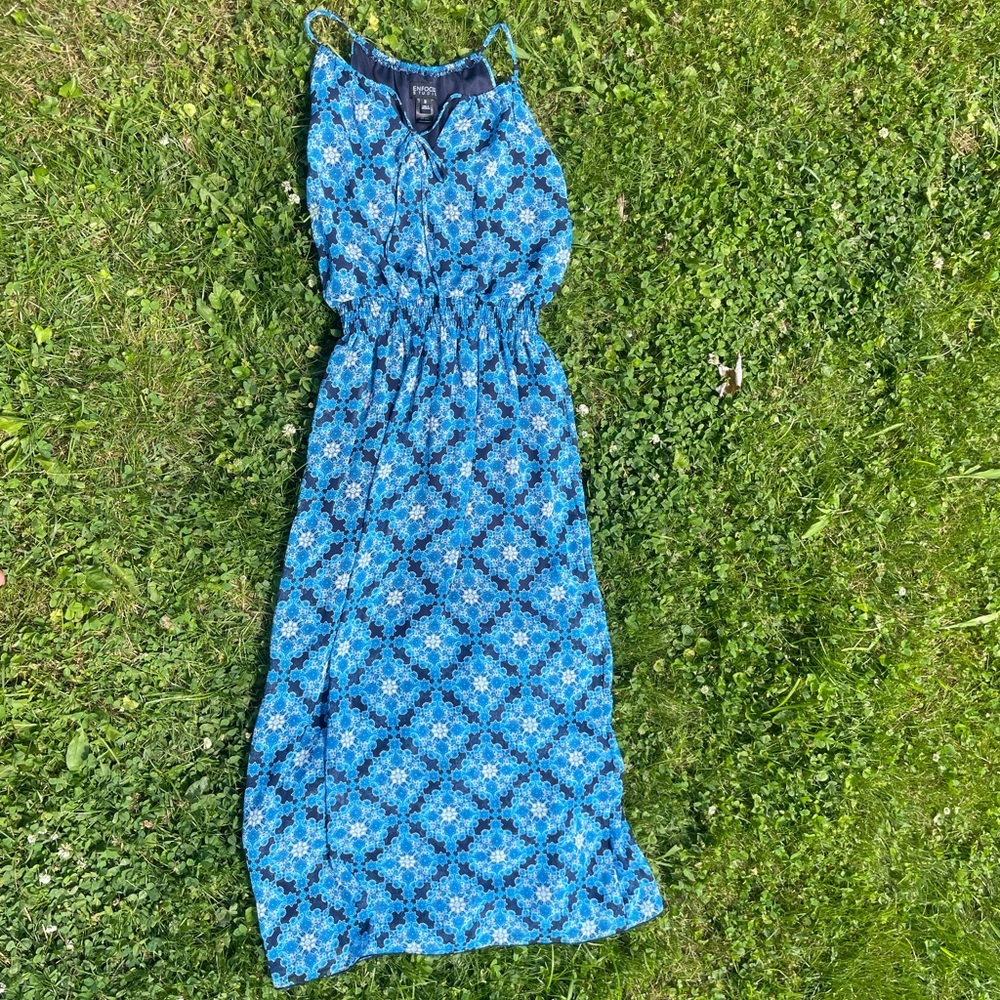 Blue mandala maxi dress